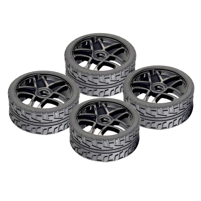 Pneu de Voiture, 4 Pcs Pneus en Caoutchouc Résistants pour HSP 1/ Blanc