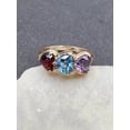 thumbnail image 6 of Diastar Jewels Heart Cut Blue Cubic Zirconia 14K Yellow Gold Finish Silver Wedding Band Ring, 6 of 6