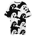 thumbnail image 3 of Cute Ghost Pattern Black And White Sleepshirts For Sleeping Travels Loose Sleepdress Pajama Dress Soft Nightdress Sleepwear, 3 of 7