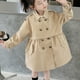 thumbnail image 5 of Cowsor Girls Long Trench Coat Double Breasted Oversized Windproof Classic Lapel Fall Overcoat, 5 of 7