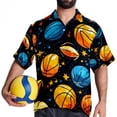 thumbnail image 4 of Basketball Men's Hawaiian Shirt, Button Down Poplin Short Sleeve Casual Summer Beach Printed Unisex Shirts, 4 of 6
