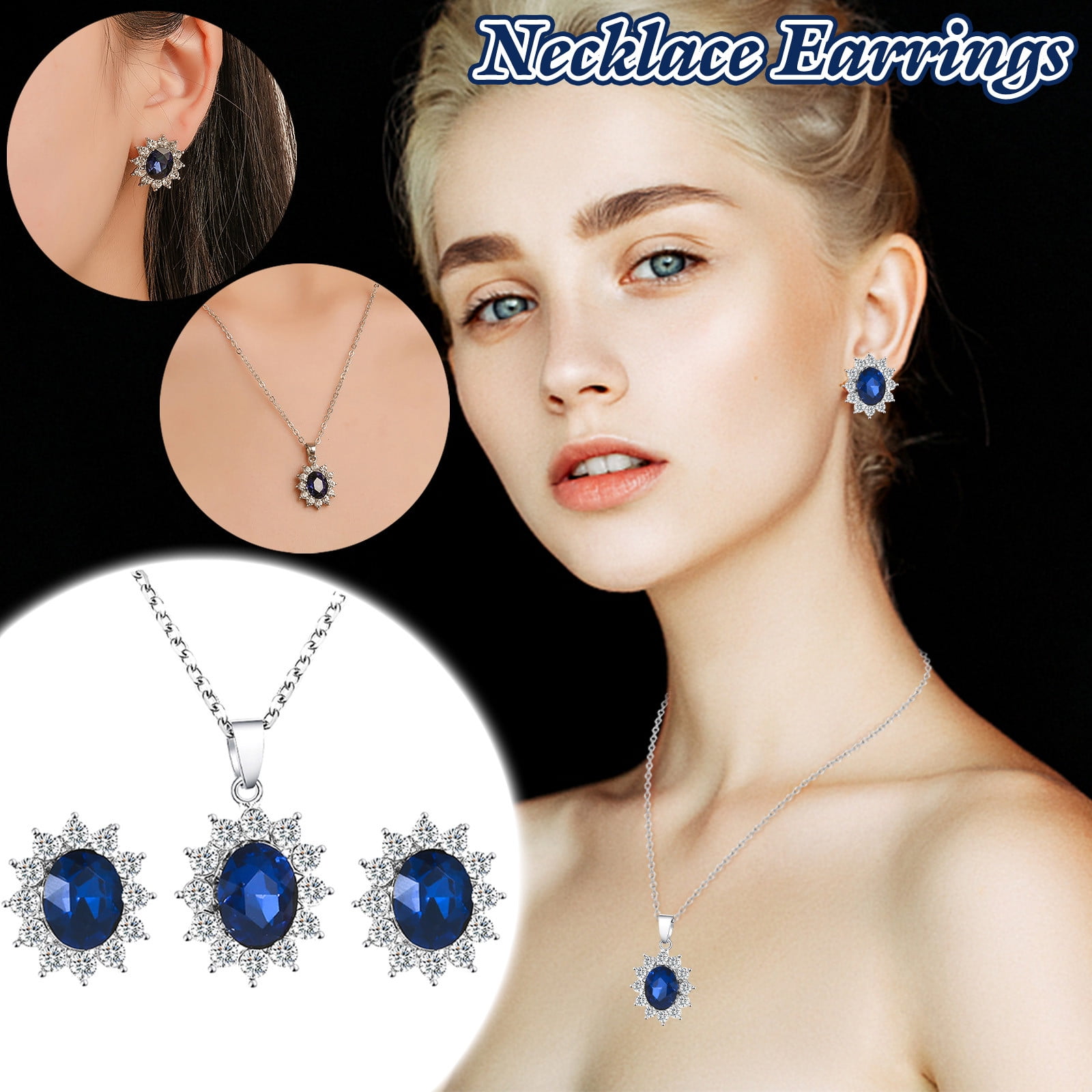 EGNMCR Earrings for Women Ladies Fashion Diamond Sun Flower