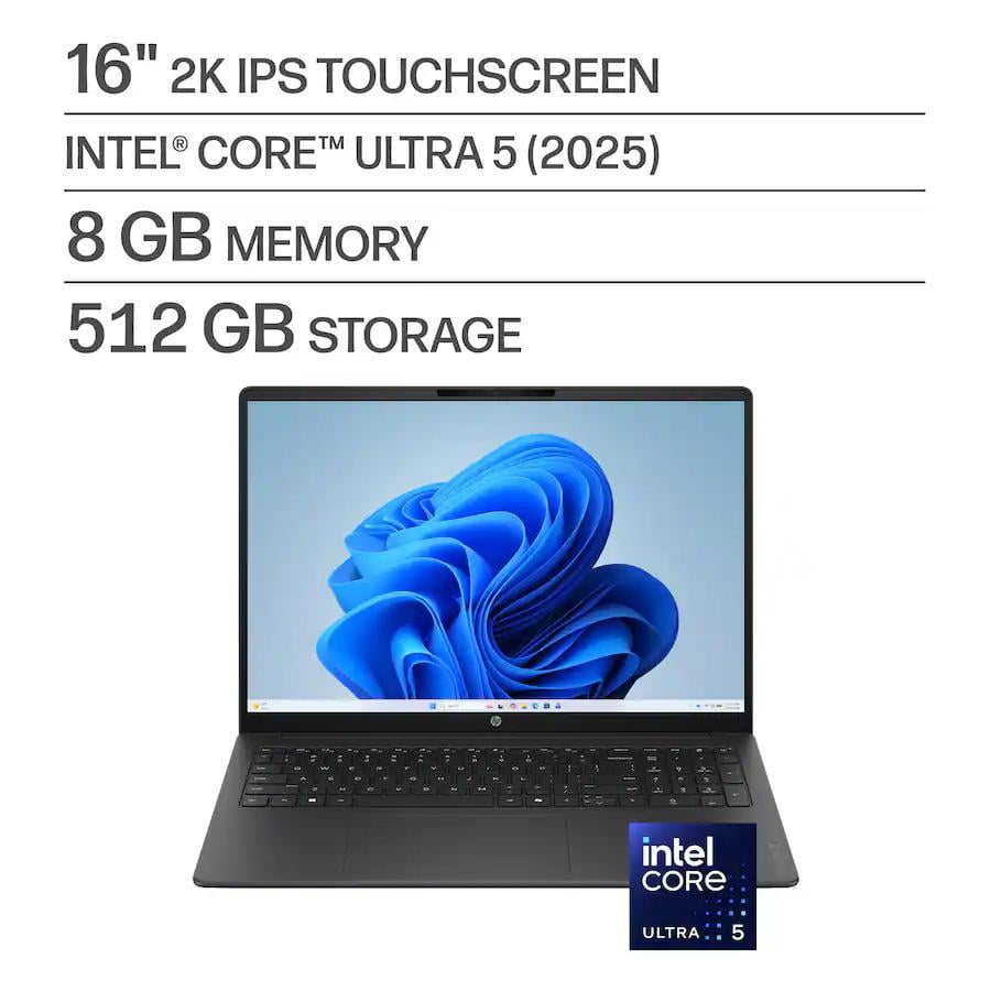 HP - OmniBook 3 16" 2K Touchscreen Laptop - Intel Core Ultra 5 (2025) - 8GB Memory - 512GB SSD - Mica Silver
