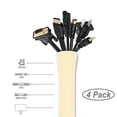 thumbnail image 3 of Cable Management Sleeve, JOTO Cord Management System for TV/Computer/Home Entertainment, 19-20 inch Flexible Cable Sleeve Wrap Cover Organizer, 4 Piece -Beige, 3 of 3