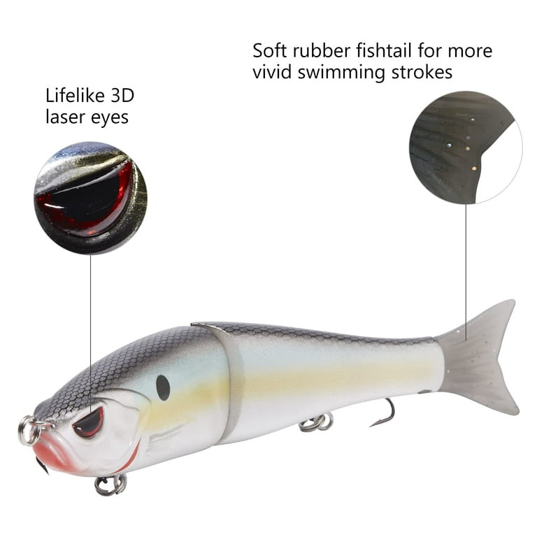 Bassdash SwimShad Glide Baits Jointed Swimbait Bass Pike Salmon Trout  Muskie Fishing Lure 