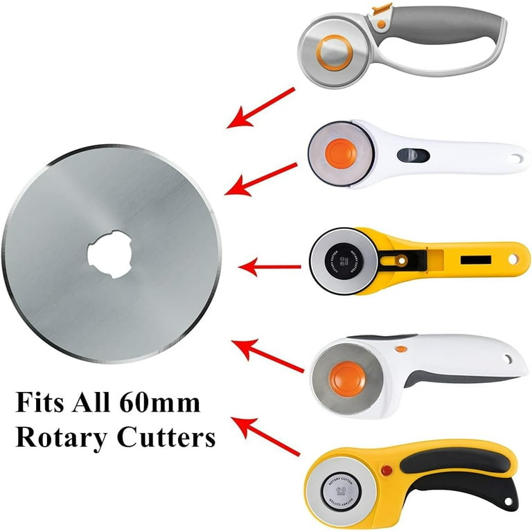 HEADLEY TOOLS 60mm Rotary Cutter Blades 10 Pack Fits Olfa, Fiskars,  Replacement Rotary Blade for Arts Crafts Quilting Scrapbooking Sewing,  Sharp and Durable : : Home