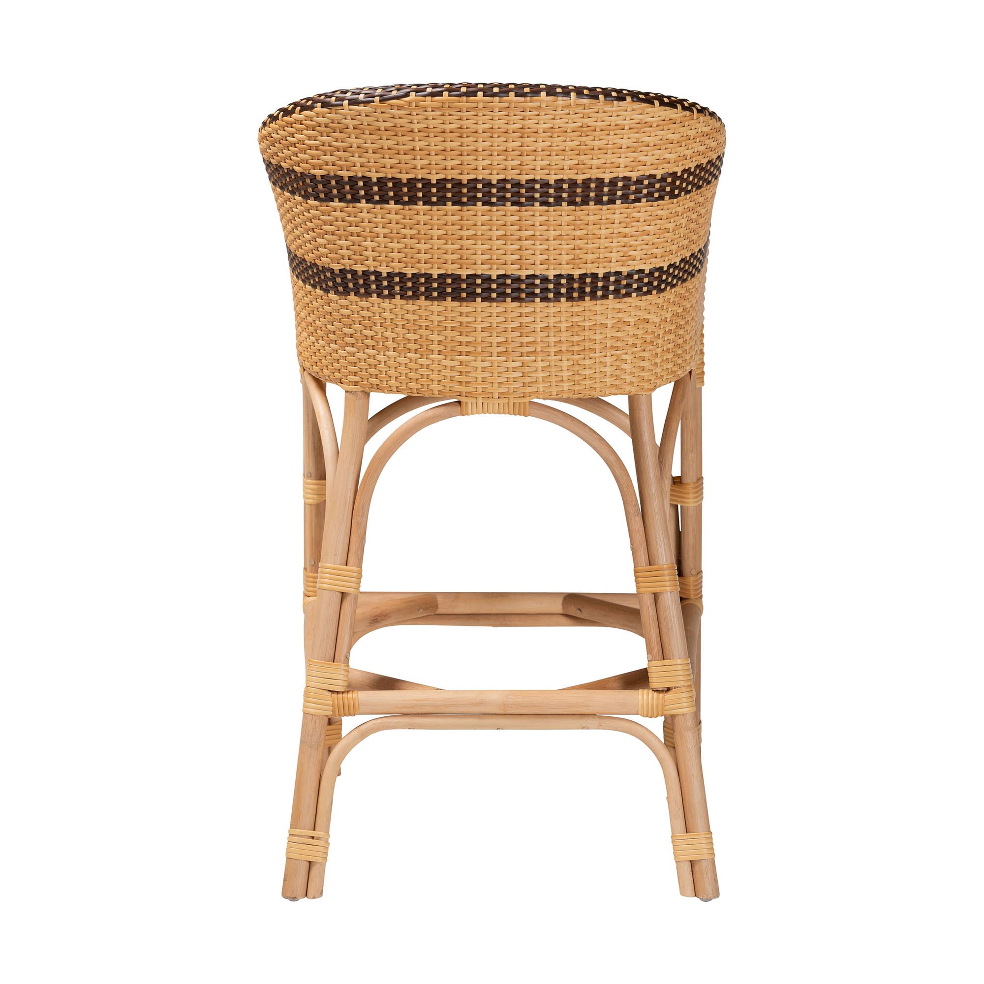 bali & pari Elma Boho Counter Stool, Natural Brown