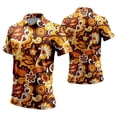 thumbnail image 3 of CONROSES Mens Short Sleeve Disco Polo Shirts Floral Graphic Collared Polo Shirt for Men Casual Golf Shirts, 3 of 3