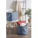 thumbnail image 5 of DII Collapsible Polyester Storage Basket Or Bin with Durable Cotton Handles, Home Organizer Solution for Office, Bedroom Closet, Toys, and Laundry, Medium-16x10x12, Stained Glass Navy, 5 of 9