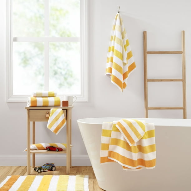 Gap Home Kids Ombre Stripe Organic Cotton 6 Piece Towel Set, Yellow