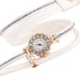 thumbnail image 1 of Reloj de cuarzo con correa de cuero de PU de moda Reloj de pulsera con diamantes de imitación para mujer (blanco), 1 of 5