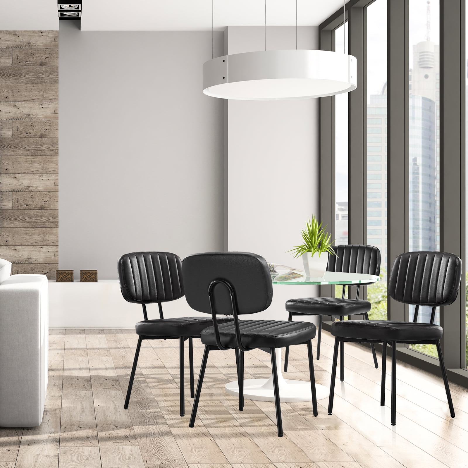 JOINSUN Mid-century Dining Chairs, Kitchen Chairs Set of 2, Black