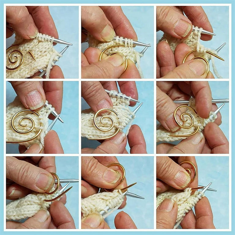 Sunisery Spiral Cable Needle Handmade Knitting Tool Circle Spiral Pin Bent Tapestry  Needles for Yarn Sewing Knitting 