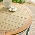 thumbnail image 3 of GDF Studio 31.5" Rustic Round Accent Coffee Table, Carved Wood Top with Vintage Metal Legs, Natural, 3 of 8
