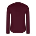 thumbnail image 5 of Qulqfy Long Sleeve Tops for Women Red Going Out Tight Blouses Crew Neck Stretchy Plain Shirts for Women, 5 of 6