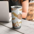 thumbnail image 4 of 20oz Tumblers Fall Pumpkins Leaves Pattern Stainless Steel Vacuum Insulated Double Wall Travel Tumbler Cups Mug with Lid and Straw,Cleaning Brush for Cold & Hot Drinks, 4 of 7