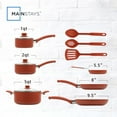 thumbnail image 2 of Mainstays Ceramic Aluminum 12 Pieces Set Red Canyon Nonstick, 2 of 8