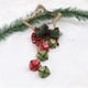 thumbnail image 3 of 2 piezas de piñas de pino navideñas, cascabeles y lazo con cuadros de búfalo, adornos para colgar en la puerta y en la pared, 3 of 5