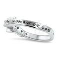 thumbnail image 2 of Small Cross Ring, PROVERBS 31 WOMAN, Stainless Steel with CZ Stones, 2 of 3