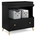 Delta Children Essex Convertible Changing Table with Drawer, Ebony