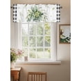 thumbnail image 2 of Valance Curtains for Kitchen Windows Farmhouse Ombre Eucalyptus LeafRod Pocket Valance Black White Buffalo Plaid Short Window Curtain Topper for Bedroom Living Room Bathroom 54x18in, 2 of 9