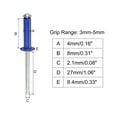 thumbnail image 2 of Uxcell 4mm x 8mm Aluminum Open End Flat Round Head Blind Rivets, Blue 200 Pack, 2 of 5