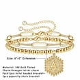 thumbnail image 2 of TURANDOSS Gold Bracelets for Women Layered Initials Bracelet Paperclip Link Gold Chain Bracelets Gold Layered Initial Bracelets for Women, 2 of 6