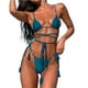 thumbnail image 1 of Traje De Baño De Dos Piezas Traje de baño dividido para mujer Moda Chinlon Solid Beach Party Bikini (M Azul pavo real) Tmvgtek Para Estrenar, 1 of 7