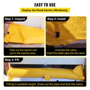 SKYSHALO Water Defense System, 24 ft L x 6 in H, Substitute for Sandbags, Durable PVC Flood Control Tubes, Waterproof Barrier for Residential Use, Doors, Garages