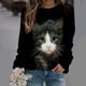 thumbnail image 2 of Moda mujer primavera Animal impreso manga larga cuello redondo Casual Tee Tops blusa Pompotops FGAJ604, 2 of 5