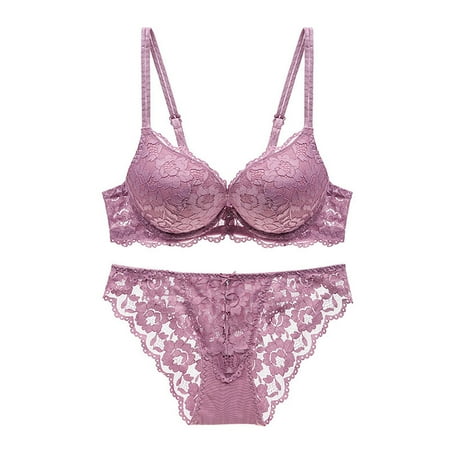 Sentmoon Lingerie for Women Thin Sponge Transparent Bra With Large Chest And Small Lace Women s Sexy Lingerie Bra Set Valentines Lingerie Valentines Day Gifts for Her Up to 40% Off