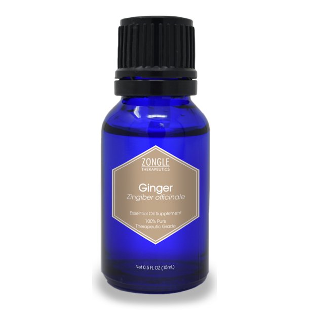 Zongle Ginger Essential Oil, India, Safe To Ingest, 15 mL