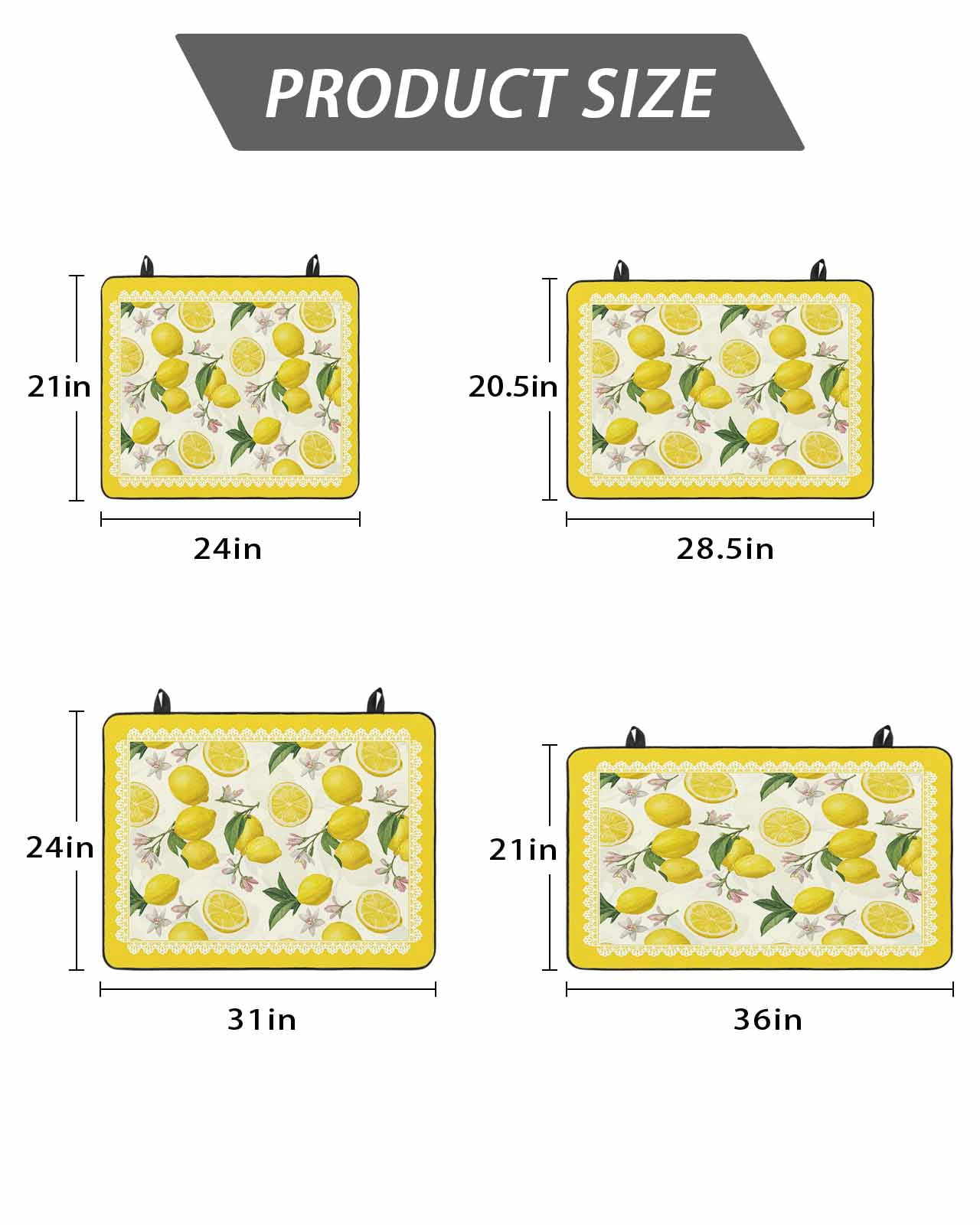 Stove Top Covers for Electric Stove, Yellow Summer Lemon Glass Stovetop Cover Protector, Summer Botanical Watercolor Induction Cooktop Protector Oven Mat for Kitchen Countertop 24"x21"