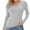Gray, variant on Women's Long Sleeve Scoop Neck Shirts Casual Slim Fit Tops Summer Fall Basic Business Work Tee