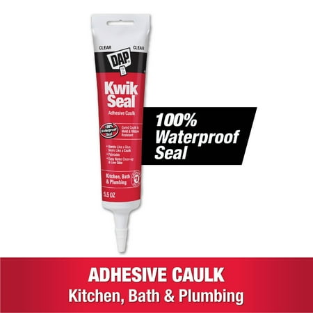 DAP Kwik Seal 5.5 oz Clear Adhesive Kitchen and Bath Acrylic Latex Caulk
