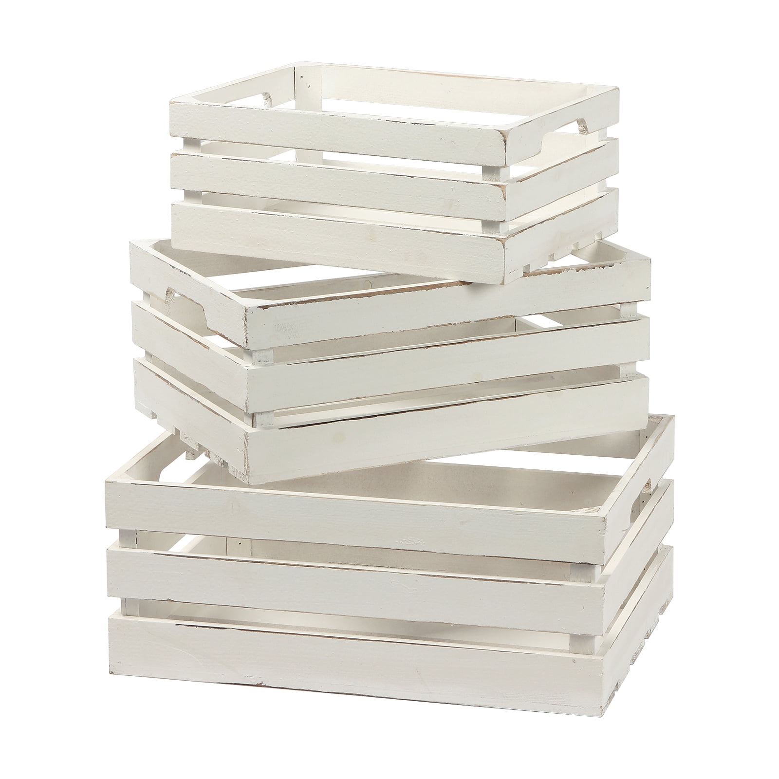 Wooden White Storage Bins - Small – Creative Scents