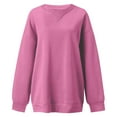thumbnail image 4 of Homenesgenics Womens Tops under $5 Women's Fashion Long Sleeve Tops T-shirts Women's Sweater Tops Women's Long Sleeve Round Neck Tops/Shirts Pink M, 4 of 4
