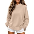 thumbnail image 3 of Yxbdin Womens Sweatshirts No Hood Mock Neck Sweatshirt Comfy Long Sleeve Tops Suitable Loose Fit Pullover Daily Going Out Fall Clothes, 3 of 9