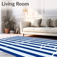 thumbnail image 2 of ODIKA 2'x3' Machine Washable Non-Slip Area Rug, Striped Soccer Pitch Goal High Traffic Rug, Blue, 841137, 2 of 7