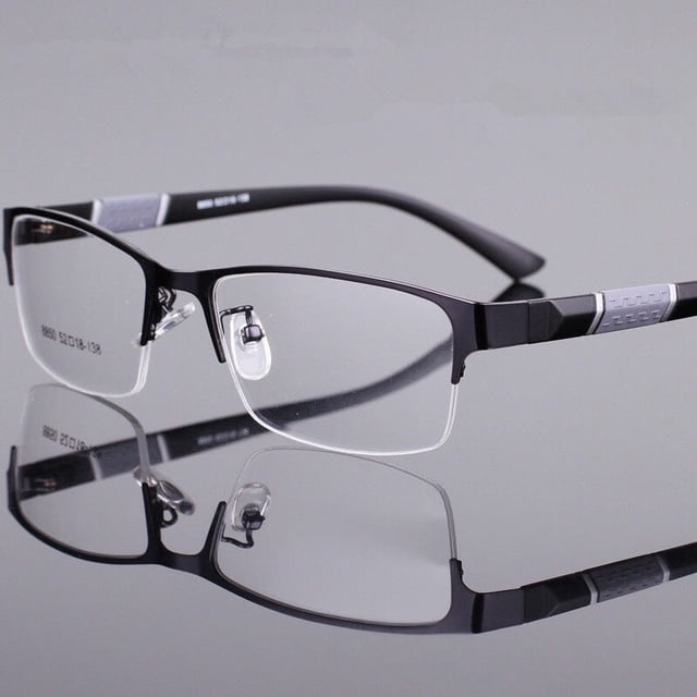 Gafas de lectura de media montura, gafas negras HD para hombres y mujeres mayores, antifatiga de moda