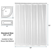 Debonair Waterproof PEVA Bathroom Shower Curtain Liner With Weighted Bottom - 72 x 72 ,Clear