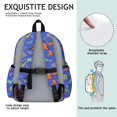 thumbnail image 5 of Blue Cartoon Dinosaurs Landscape Pattern Cute School Backpack with Padded Back and Adjustable Shoulder Straps 13.4"x11"x4.7", 5 of 5