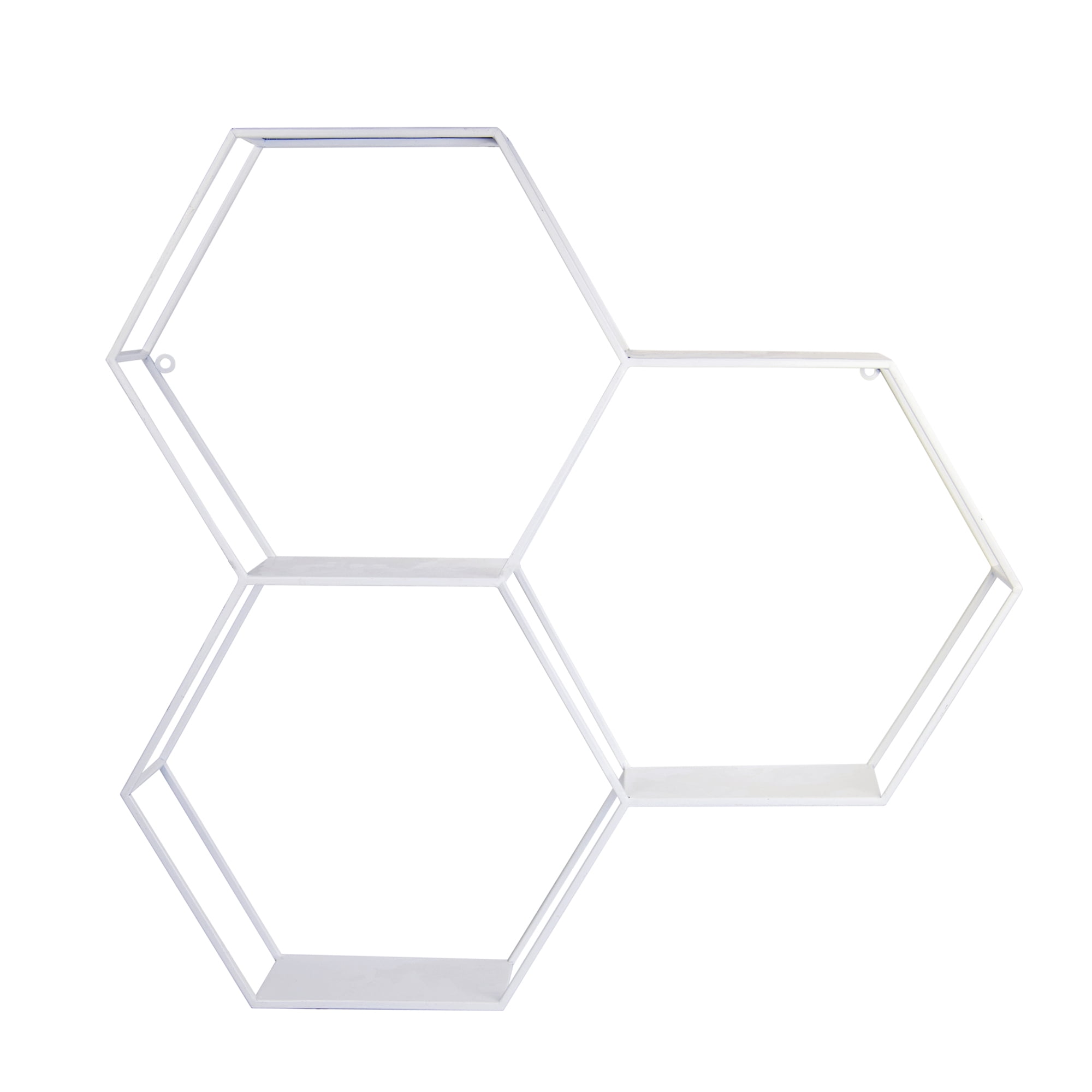 Stratton Home Decor 3 Tier White Hexagon Shelf