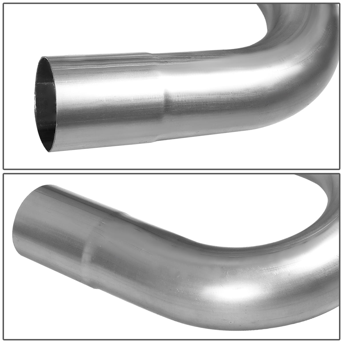DNA Motoring ZTL-225RAW Universal 16-Piecese 2.25"OD Steel DIY Custom Exhaust Pipe Kit Straight & 45 / 90 / 180 Degree U-Bands