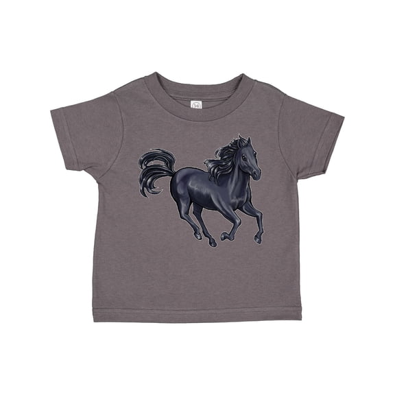 Inktastic Beautiful Galloping Black Horse Boys or Girls Toddler T-Shirt