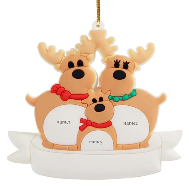 Adornos Colgantes Para Árbol De Navidad 2021 Con Cordón Fawn Family 2-6 Personas Diy Nombre Bendición Colgante Regalo Para Amigos O Familiares Vogacara AP006895-01