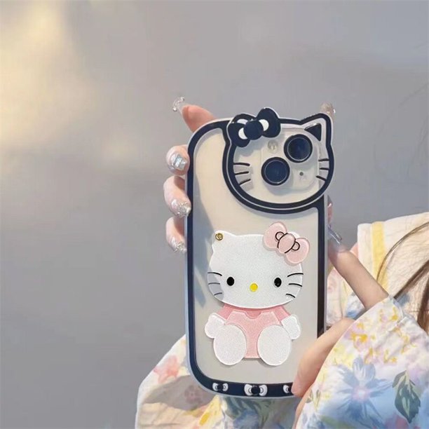 Sanrio-funda transparente de Hello Kitty para iPhone, carcasa a prueba de golpes con dibujos animados para modelos 14, 13, 11, 12 Pro Max, X, XS, XR, 7, 8 Plus, Y2K Fivean unisex