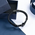 thumbnail image 4 of Viking Thor's Hammer Cremation Bracelet for Ashes for Men Braided Leather Wristband Cuff Bangle Memorial Urn Jewelry, 4 of 6