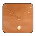 thumbnail image 4 of YYKihy Layered Necklace Chain Boho Pendant Necklaces Beach Costume Jewelry For Women, 4 of 8