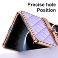 thumbnail image 2 of for Samsung Galaxy Z Flip 7 Case Hinge Protection with Finger Ring Holder, Premium PU Leather Hybrid PC All-Inclusive Diamond Bling Phone Case for Samsung Galaxy Z Flip 7 5G, Purple, 2 of 6